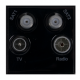 Black Triplexed TV / Radio / Sat & Sat 2 Euro Module Insert